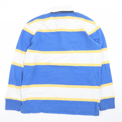 Crew Clothing Co. Men’s Blue Striped Long Sleeve Rugby Polo Shirt M
