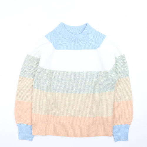 GAP Women’s Multicoloured Mock Neck Chunky Knit Jumper Size S