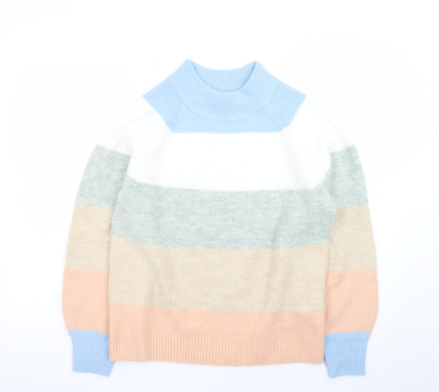 GAP Women’s Multicoloured Mock Neck Chunky Knit Jumper Size S