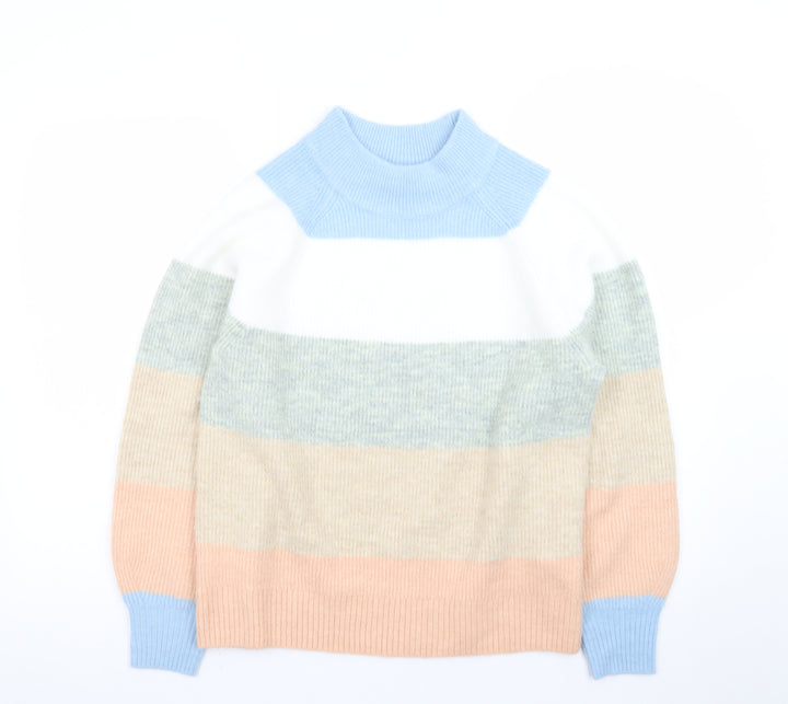 GAP Women’s Multicoloured Mock Neck Chunky Knit Jumper Size S