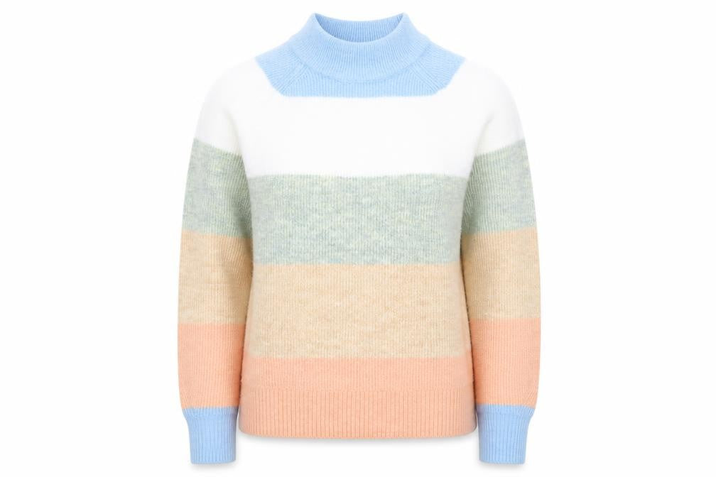 Front view of Gap Women’s Multicoloured Mock Neck Chunky Knit Jumper, size S