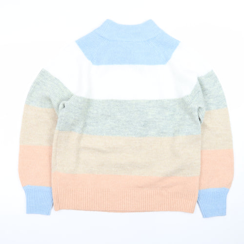 GAP Women’s Multicoloured Mock Neck Chunky Knit Jumper Size S