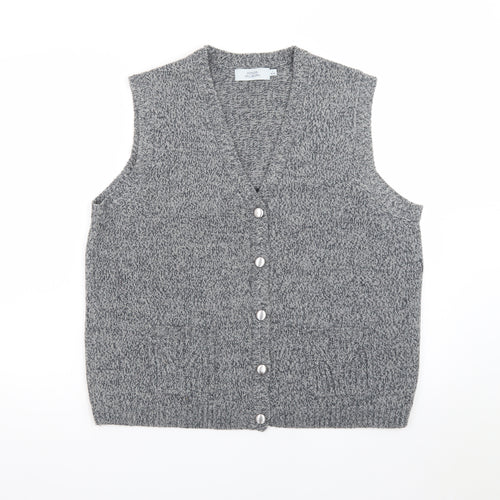 Honor Millburn Women's Grey Wool Blend Button Knit Vest L 18-20
