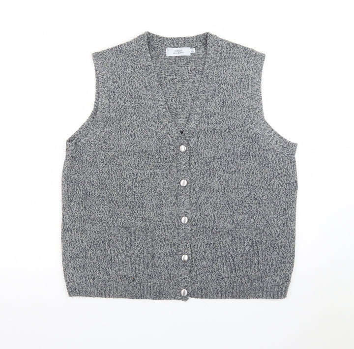 Honor Millburn Women's Grey Wool Blend Button Knit Vest L 18-20
