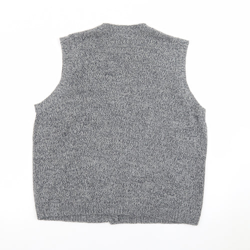 Honor Millburn Women's Grey Wool Blend Button Knit Vest L 18-20