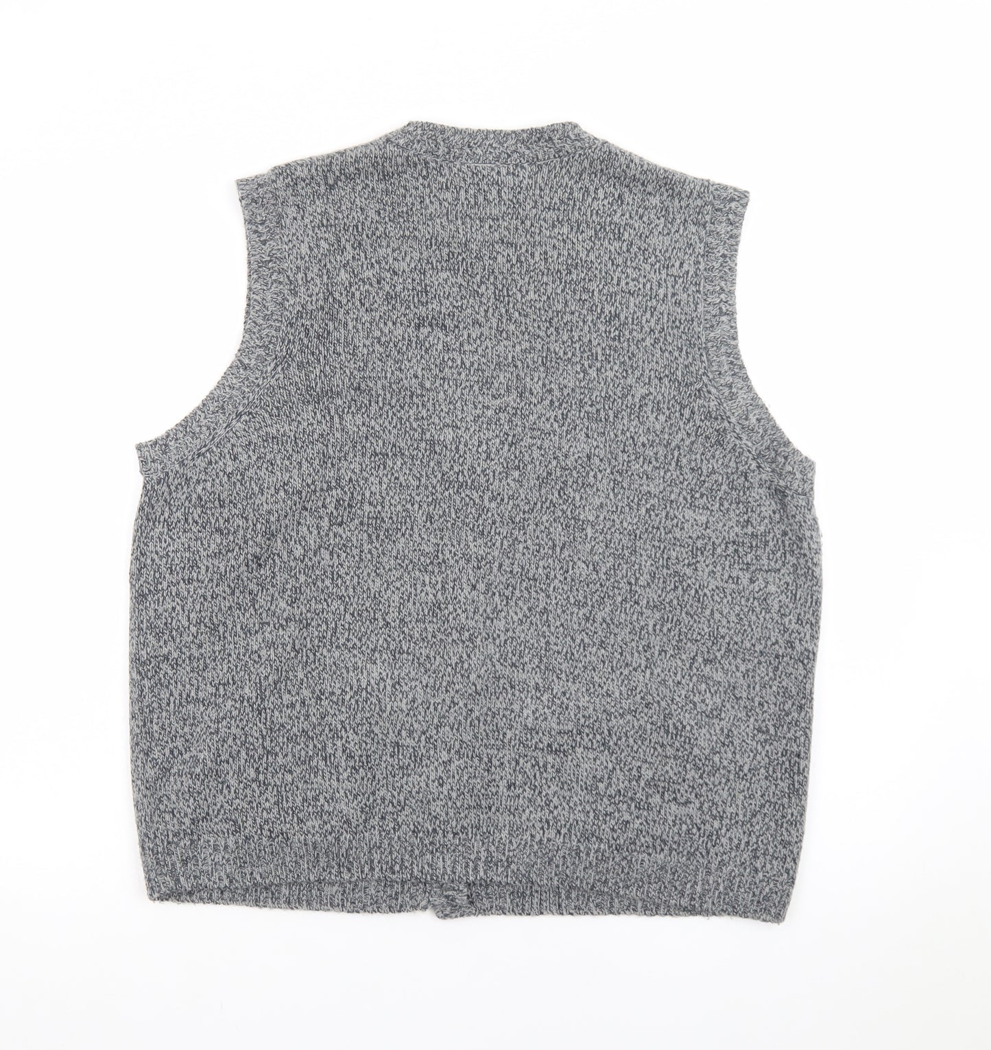 Honor Millburn Women's Grey Wool Blend Button Knit Vest L 18-20