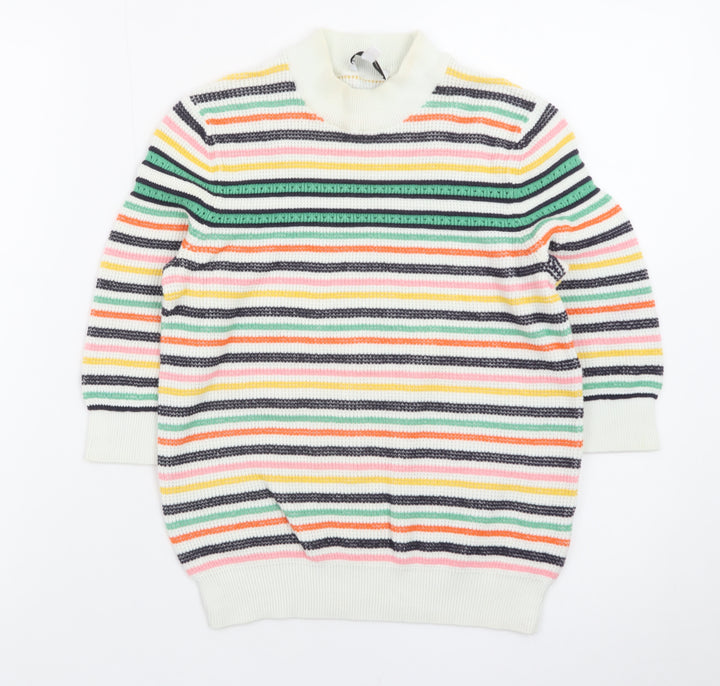 & Other Stories Women Multicoloured S Striped Mock Neck Pullover Jumper
