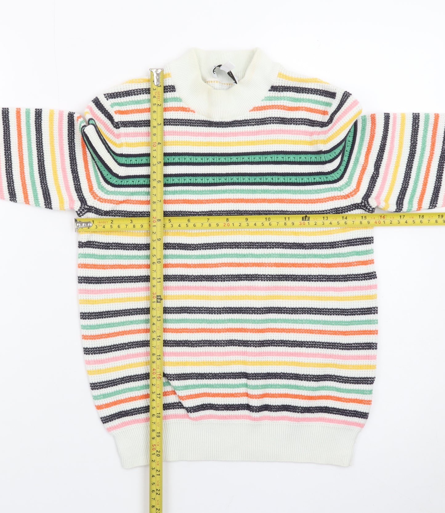 & Other Stories Women Multicoloured S Striped Mock Neck Pullover Jumper