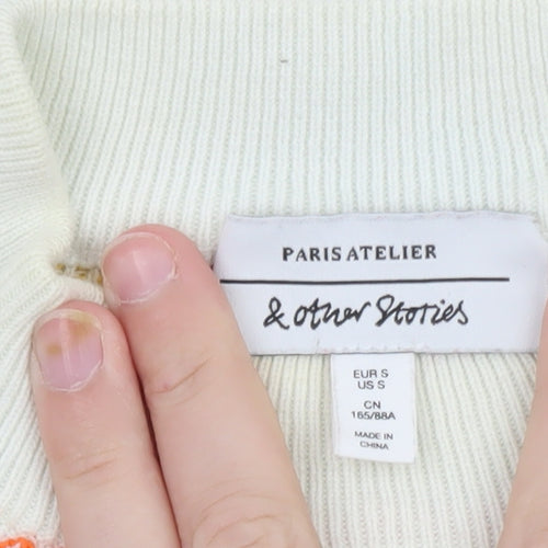 & Other Stories Women Multicoloured S Striped Mock Neck Pullover Jumper