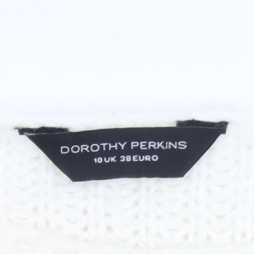 Dorothy Perkins Women Ivory Beaded Knit Jumper Size 10