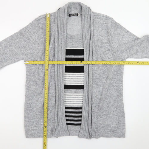 Envy Women Grey L Knit Long Sleeve Open Cardigan
