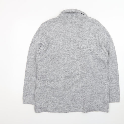 Envy Women Grey L Knit Long Sleeve Open Cardigan