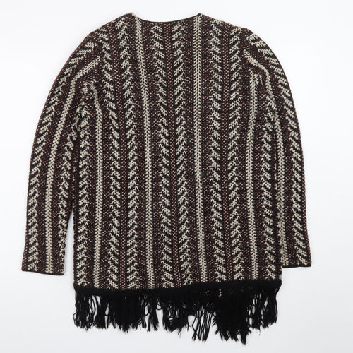 Papaya Women’s Multicoloured Fringe Open Knit Cardigan Size S