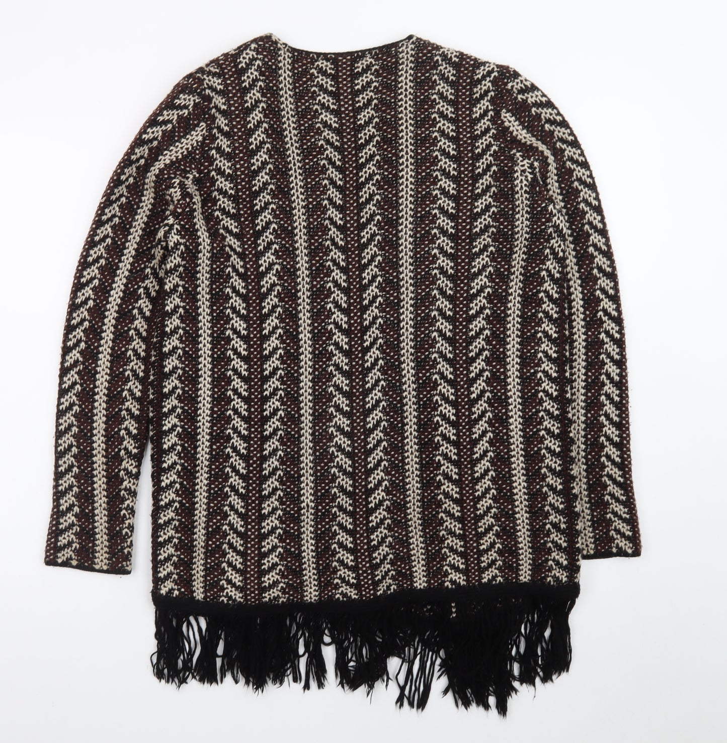 Papaya Women’s Multicoloured Fringe Open Knit Cardigan Size S