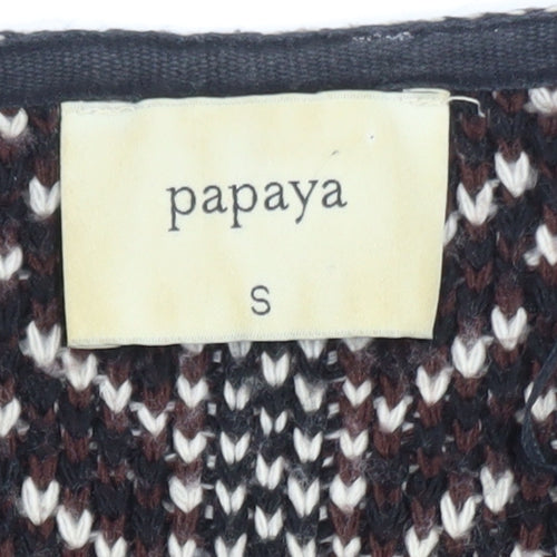 Papaya Women’s Multicoloured Fringe Open Knit Cardigan Size S