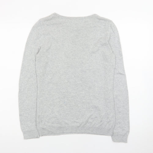 Wallis Women’s Grey Petite Lace Crew Neck Jumper Size 8