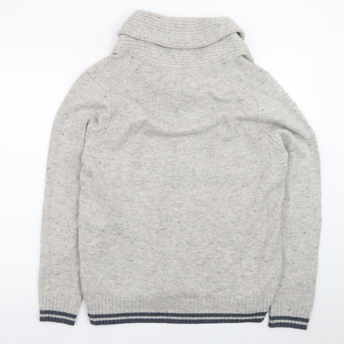 Marks and Spencer Men's Grey Lambswool Rich Shawl Collar Jumper M