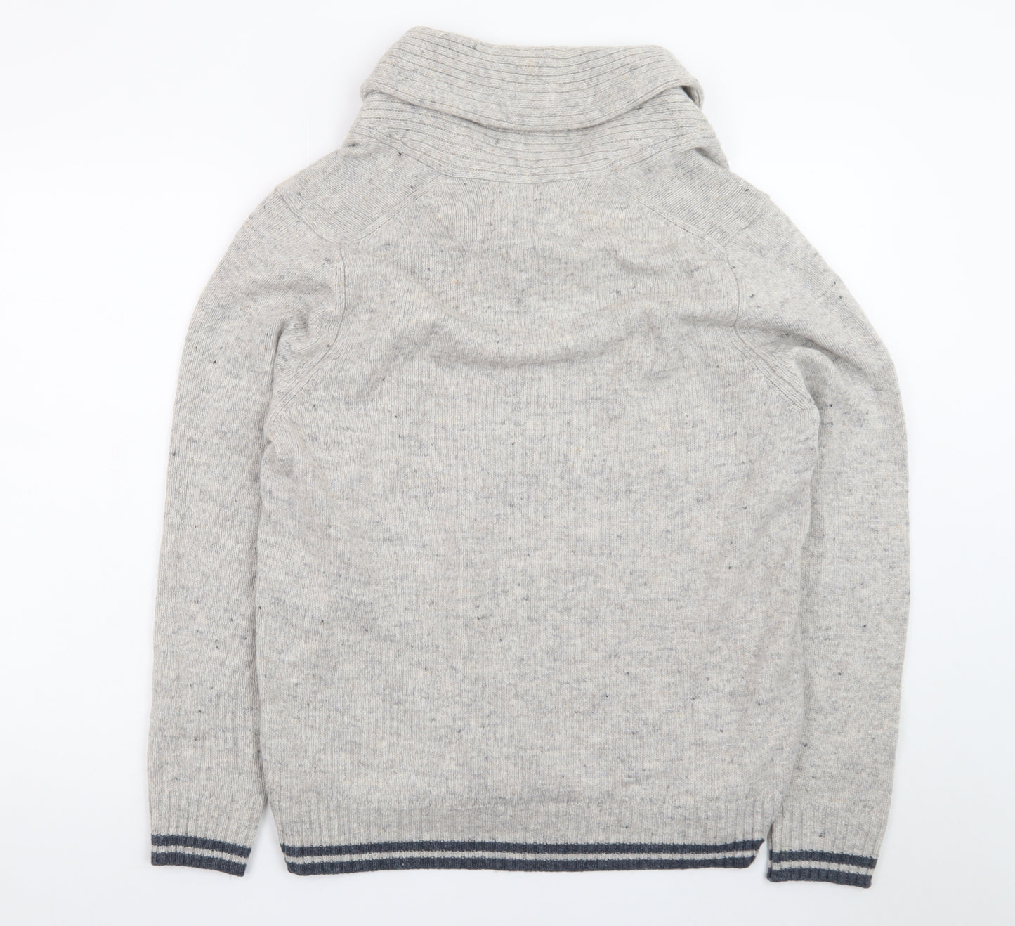 Marks and Spencer Men's Grey Lambswool Rich Shawl Collar Jumper M