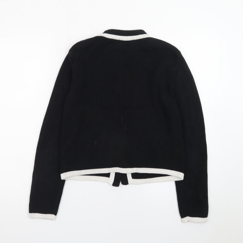 F&F Women's Black Contrast Trim Button Cardigan Size S