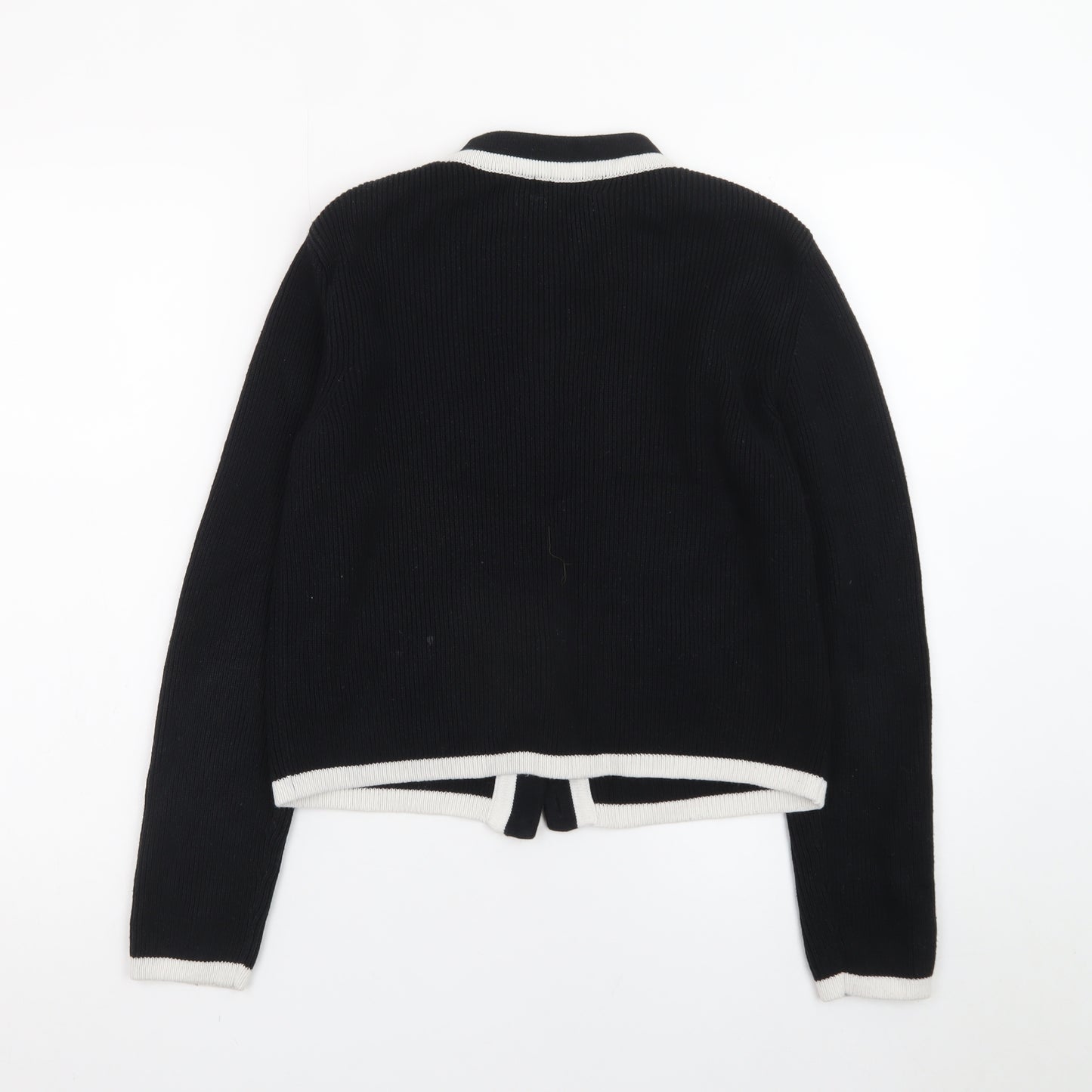 F&F Women's Black Contrast Trim Button Cardigan Size S
