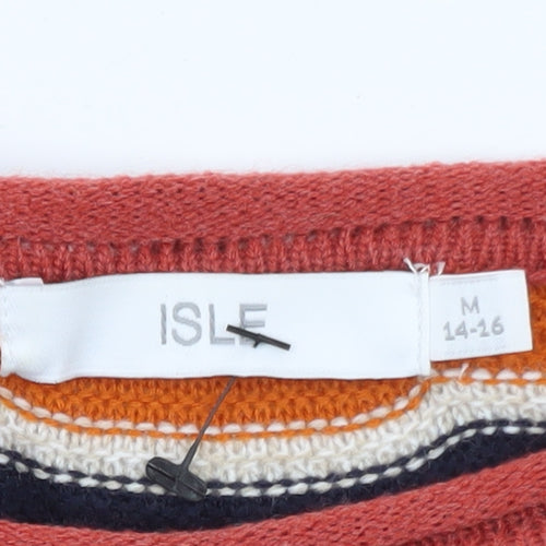Isle Women Multicoloured 14-16 Striped Knit Jumper Dress