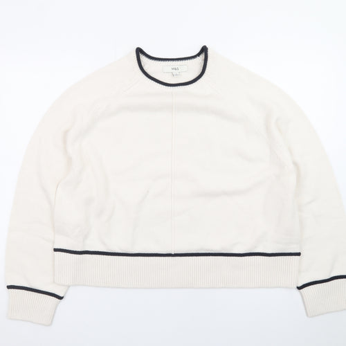 Marks and Spencer Women Ivory XL Crew Neck Pullover Jumper