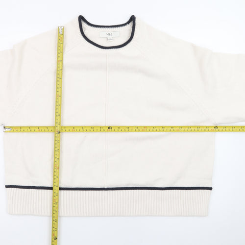 Marks and Spencer Women Ivory XL Crew Neck Pullover Jumper