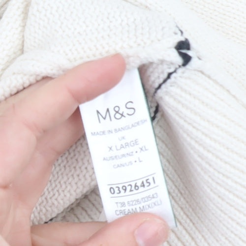 Marks and Spencer Women Ivory XL Crew Neck Pullover Jumper
