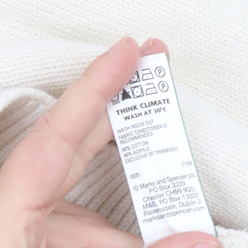 Marks and Spencer Women Ivory XL Crew Neck Pullover Jumper