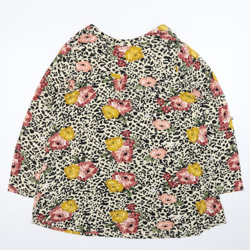 Evans Women's Multicoloured Floral Animal Print Tunic Blouse Size 16
