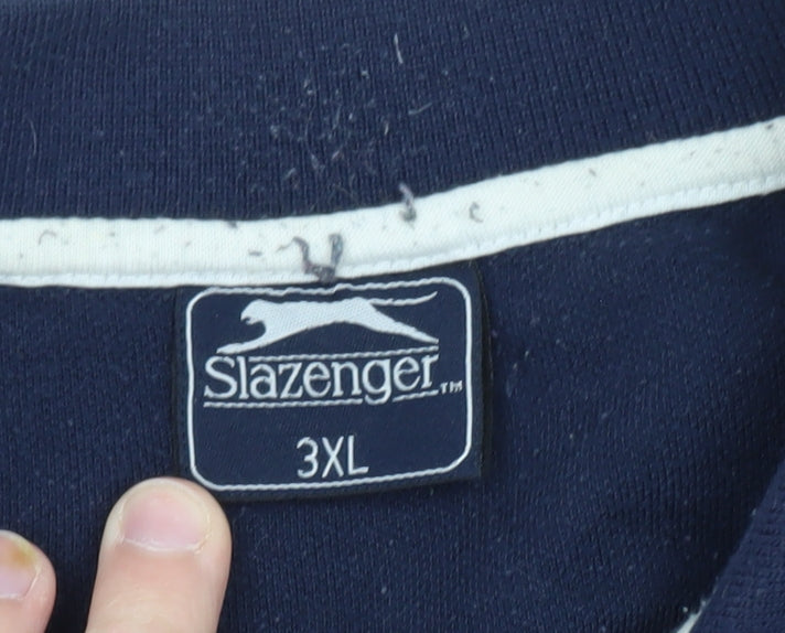 Slazenger Men’s Navy Blue 3XL Cotton Polo Shirt Classic Sports Style