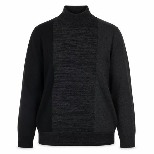 Burton Menswear London Women's Grey Black XL Roll Neck Colour Block Jumper