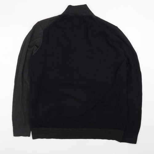 Burton Menswear London Women's Grey Black XL Roll Neck Colour Block Jumper