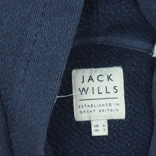 Jack Wills Womens Navy Blue Pullover Hoodie UK 6