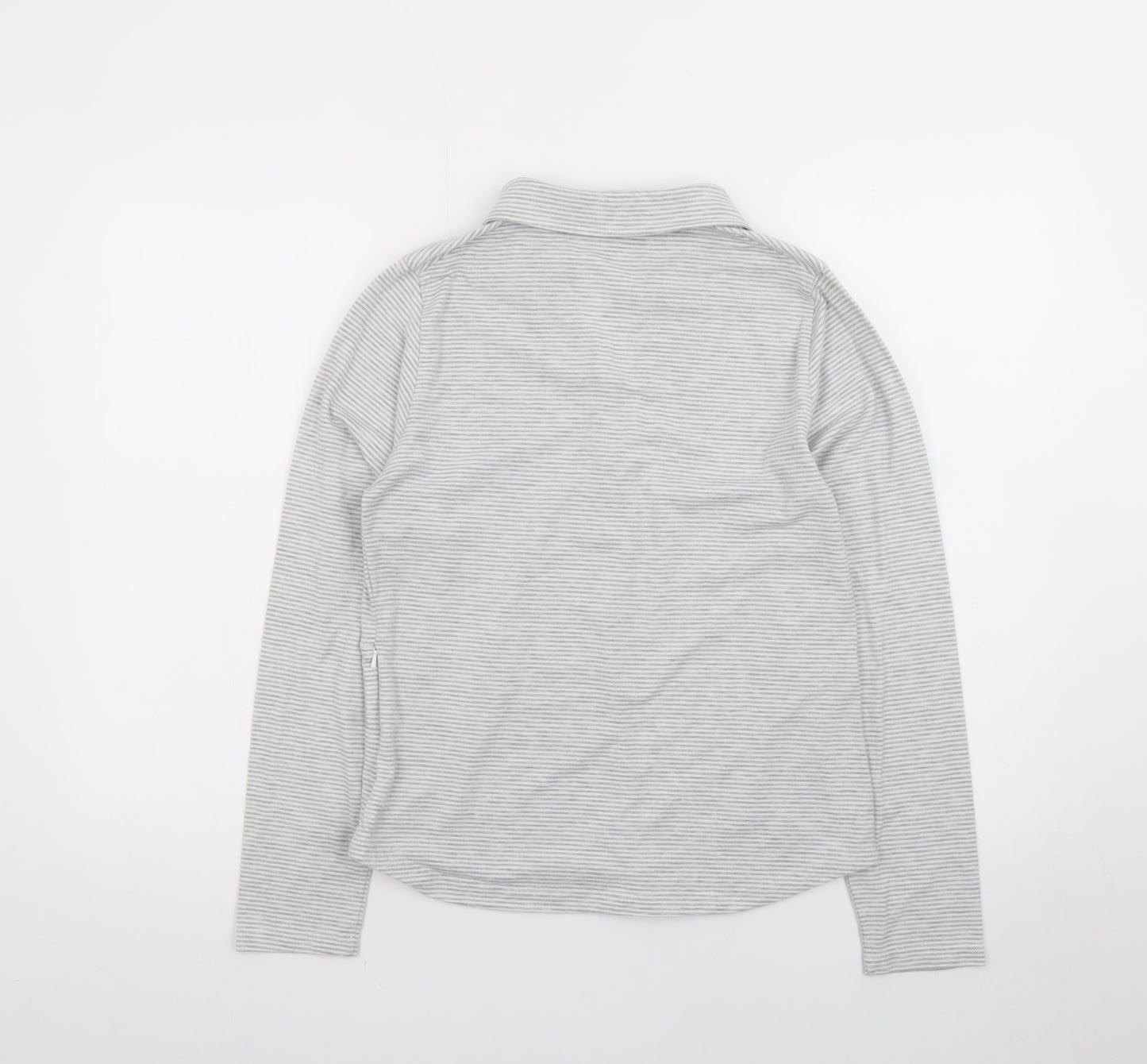Rohan Women's Grey Striped Long Sleeve Polo Shirt Size 12