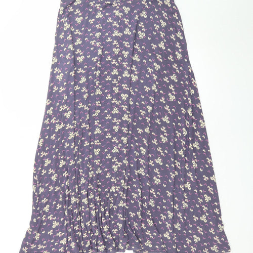 White Stuff Womens Purple Geometric A-Line Midi Skirt Size 12