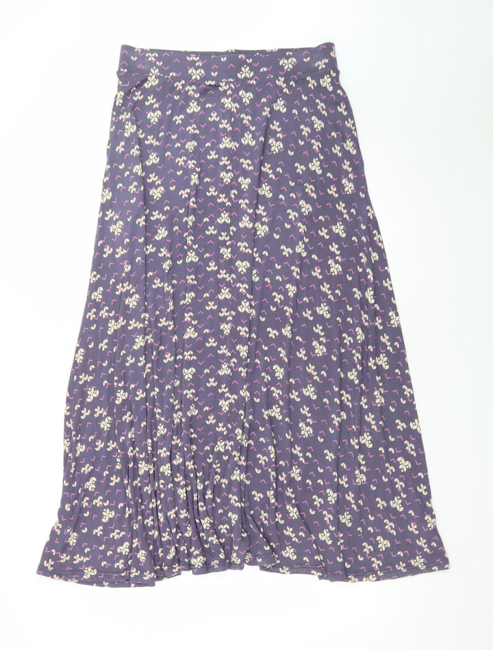 White Stuff Womens Purple Geometric A-Line Midi Skirt Size 12
