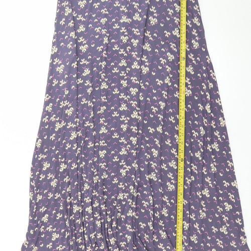 White Stuff Womens Purple Geometric A-Line Midi Skirt Size 12