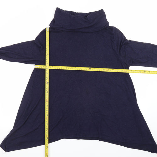 Phase Eight Women Blue Size 16 Roll Neck Trapeze Knit Dress