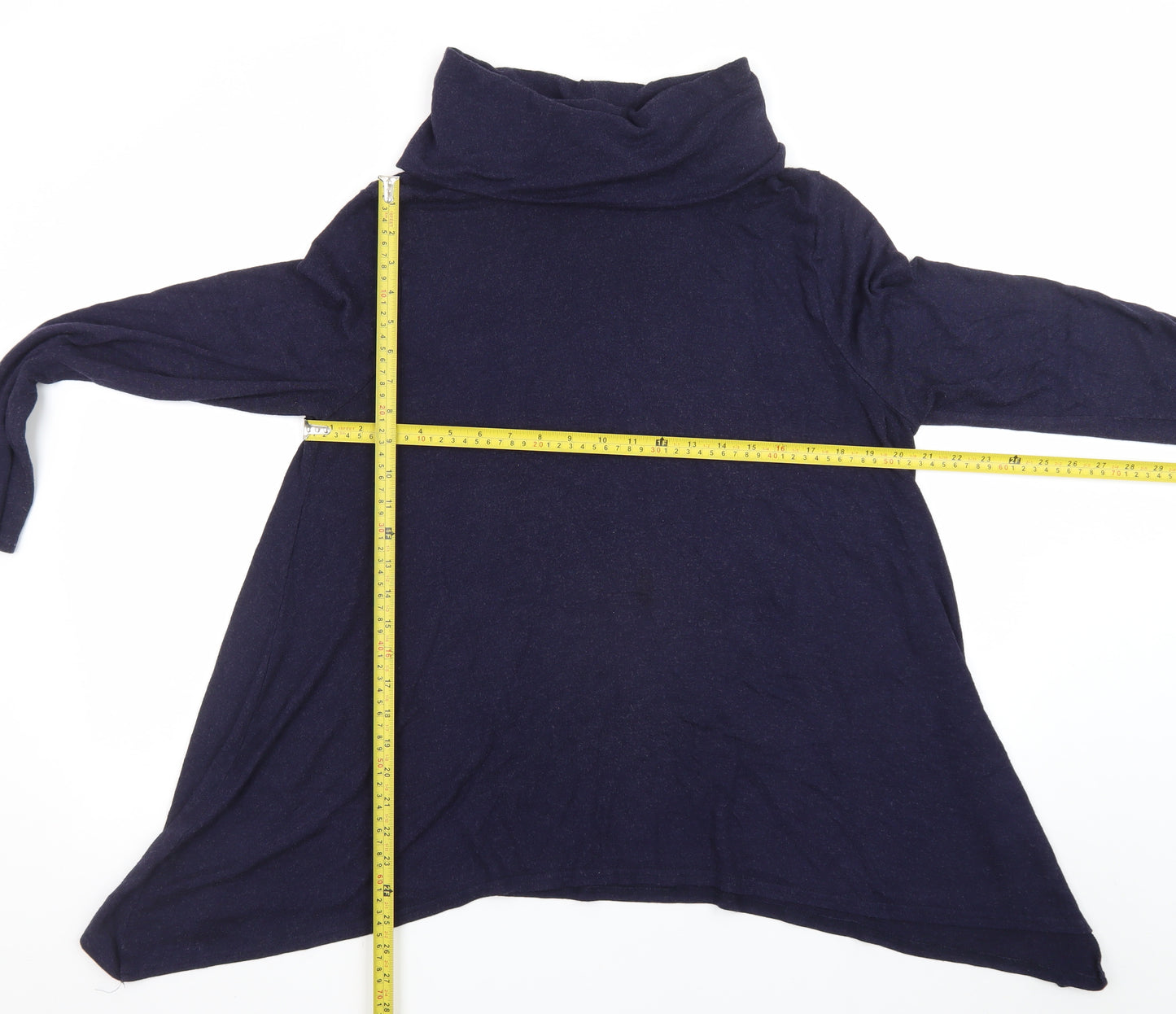 Phase Eight Women Blue Size 16 Roll Neck Trapeze Knit Dress