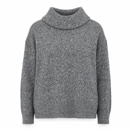 Hollister Women Grey Roll Neck Chunky Knit Pullover Jumper M