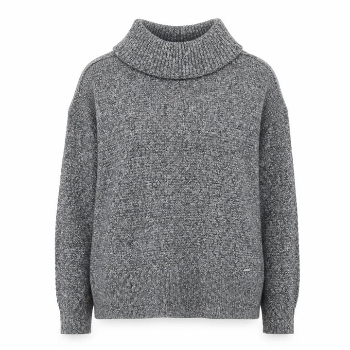 Hollister Women Grey Roll Neck Chunky Knit Pullover Jumper M