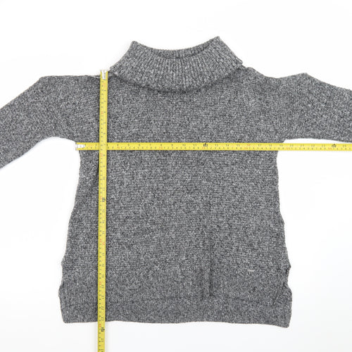 Hollister Women Grey Roll Neck Chunky Knit Pullover Jumper M