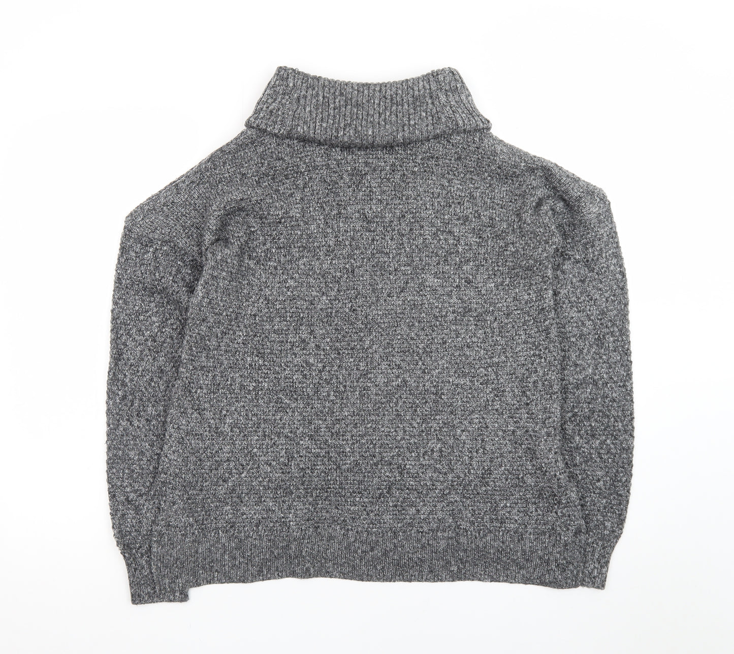 Hollister Women Grey Roll Neck Chunky Knit Pullover Jumper M