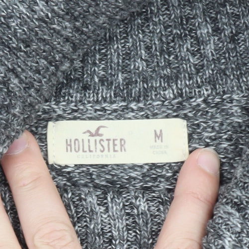 Hollister Women Grey Roll Neck Chunky Knit Pullover Jumper M