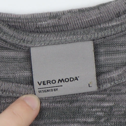 Vero Moda Women’s Grey Long Sleeve Jersey T-Shirt Size L
