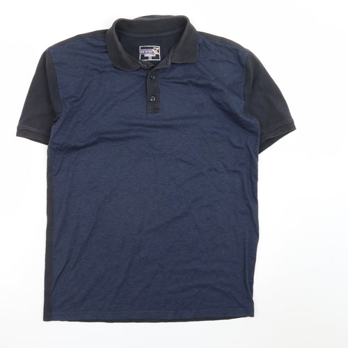 RYS Sportline Men's Blue Regular Fit Short Sleeve Polo Shirt M