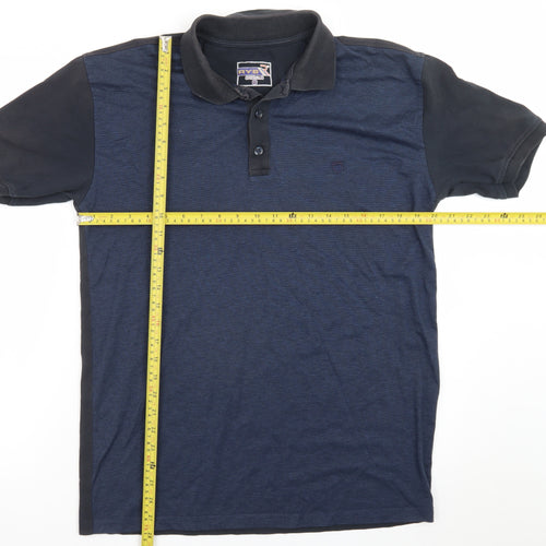 RYS Sportline Men's Blue Regular Fit Short Sleeve Polo Shirt M