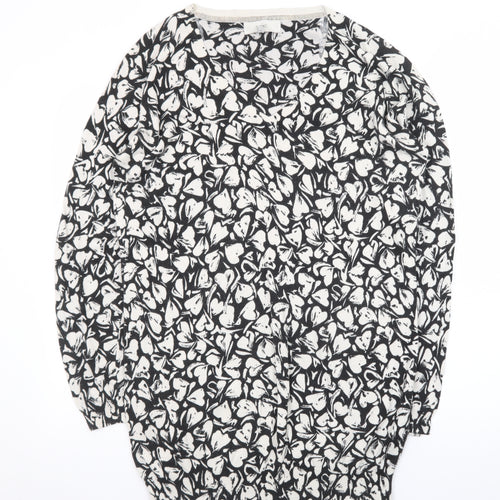 Next Womens Black Floral Shift Knit Dress Size 12