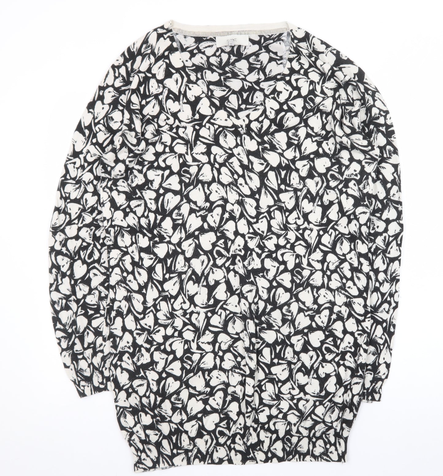 Next Womens Black Floral Shift Knit Dress Size 12